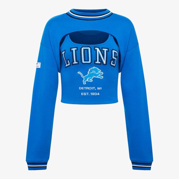 *NWT* Women's Blue Detroit Lions Fleece Shrug Cami - Picture 4 of 8